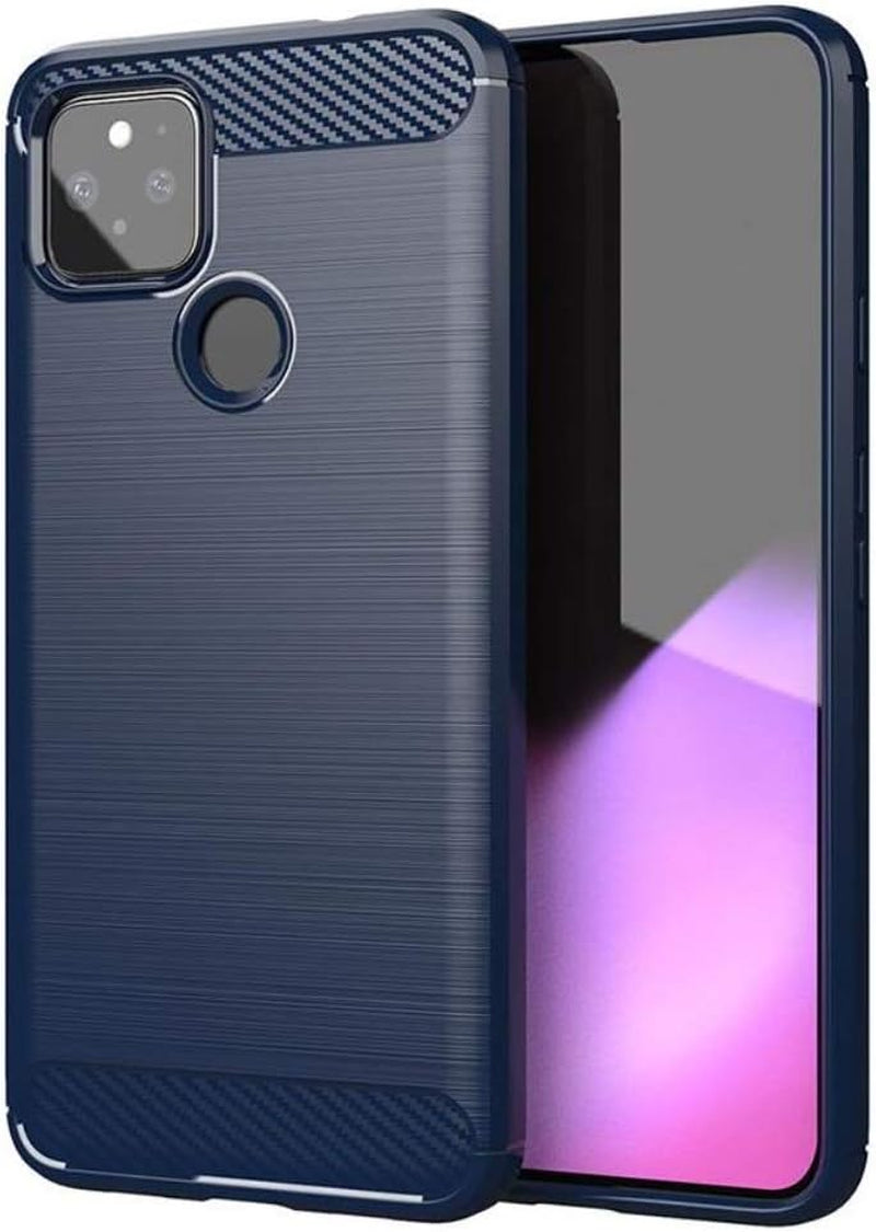 Vultic [Carbon Fiber Case for Google Pixel 4A (5G)(6.2"), Durable [Shock Absorption] Slim TPU Matte Lightweight Bumper Cover (Grey)  Vultic Navy Blue Google Pixel 4A (5G) 6.2" 