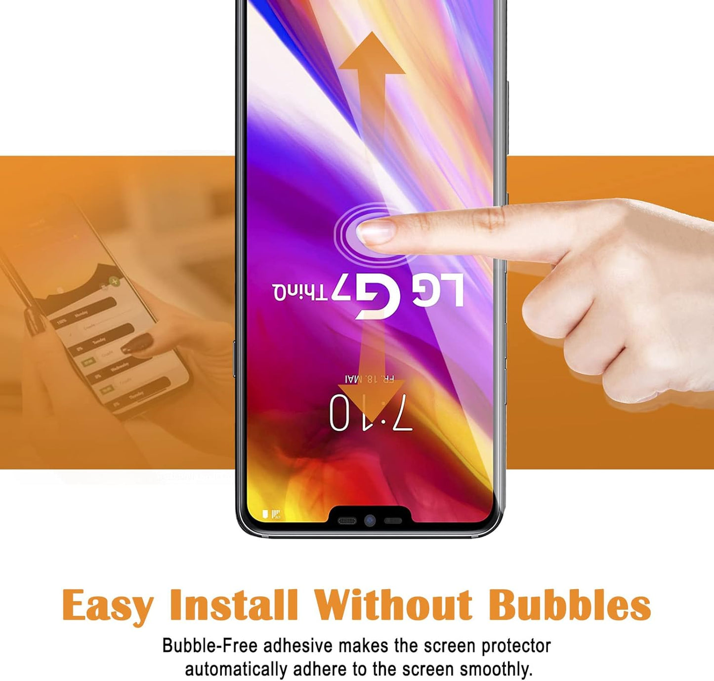 KKEIKO 3 Pack Screen Protector Compatible with LG G7 Thinq, Tempered Glass Screen Protector for LG G7 Thinq, Case Friendly, 9H Hardness, Scratch Resistant  KKEIKO   