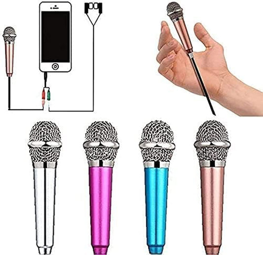 Mini Microphone,Singing Mic Equipment,Beautiful Vocal Quality,Mini Type Space Saving,Metal Frothing Process,3.5Mm Audio Connector,Suitable for Laptop, Iphone, Android Phone (Golden)Auxiliary  DUDU LYT   