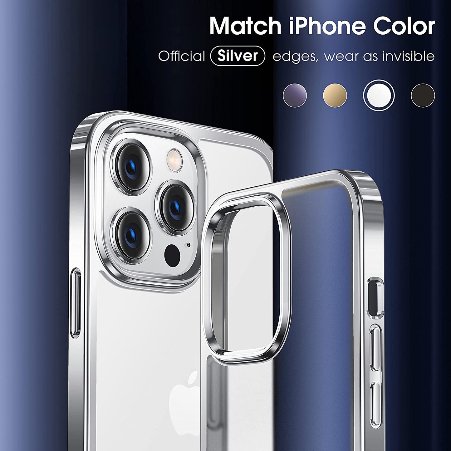 Alphex Invisible Clear Case for Iphone 14 Pro [Look as Caseless] [Never Yellowing] 8FT Military Grade Protective Soft Glossy Bumper Matte Slim Women Men Phone Cover 6.1 Inch, Silver  Alphex   