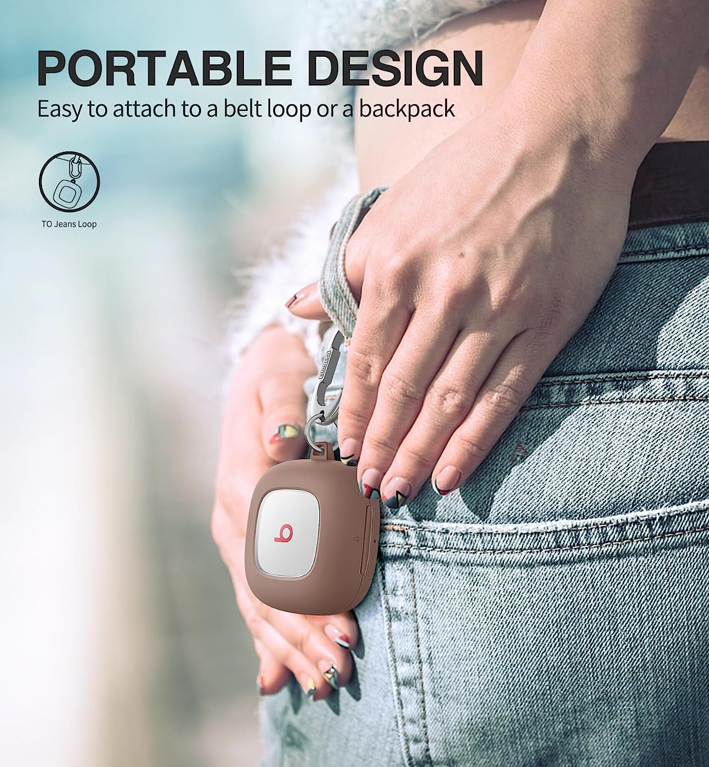 SURITCH Beats Fit Pro Case Cover Protector, Shock-Absorbing Protective TPU Shell for Beats Fit Pro Charging Case 2021 Earbuds Secure Locking System with Anti-Lost Keychain, Dune  SURITCH   