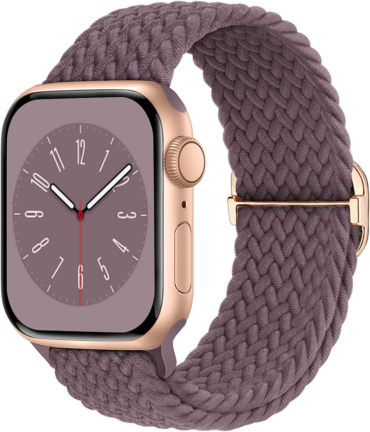 Braided Solo Loop Compatible with Apple Watch Band 38Mm 40Mm 41Mm 42Mm 44Mm 45Mm 49Mm for Women Men, Stretchy Straps Elastic Sport Wristbands for Iwatch Series 8 7 6 5 4 3 2 1 SE Ultra  Butifacion Smoke Violet 42/44/45/49mm 