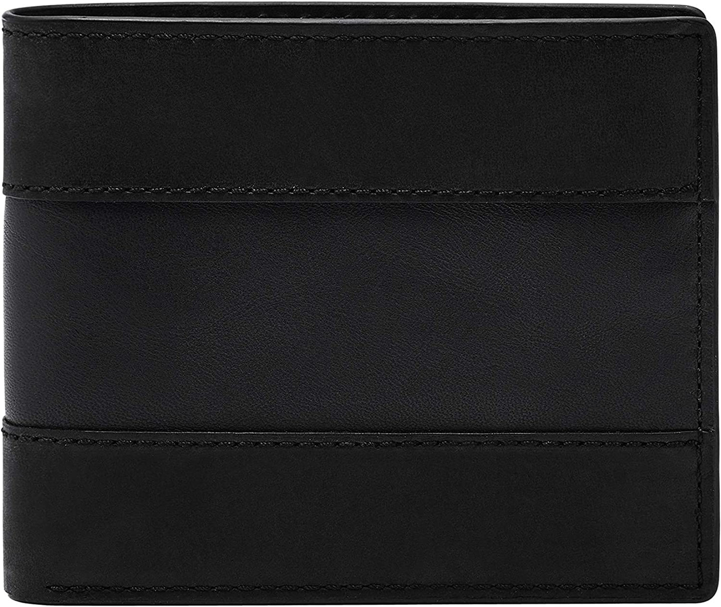 Fossil Men'S Leather Bifold Wallet with Flip ID Window  Fossil Men's Accessories Everett Black  