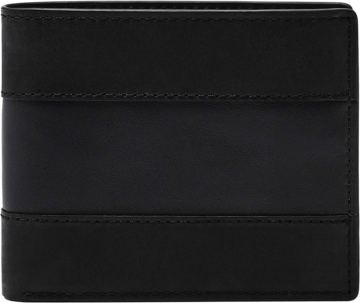 Fossil Men'S Leather Bifold Wallet with Flip ID Window  Fossil Men's Accessories Everett Black  