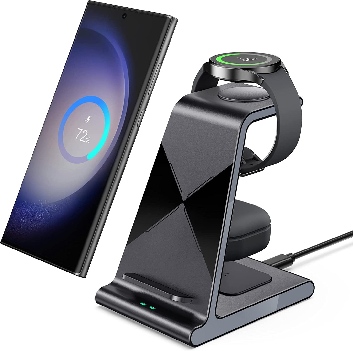 Wireless Charger for Samsung, Charging Station 3 in 1 Compatible with Samsung Galaxy S23 Ultra/S23+/S23/S22 Ultra/S22+/S22/Note 20/Z Fold 4/Z Flip 4, for Galaxy Watch 5 Pro/5/4, Galaxy Buds 2 Pro/Pro  Shenzhen Xuanfeng Innovations Technology Co., Ltd. Grey  
