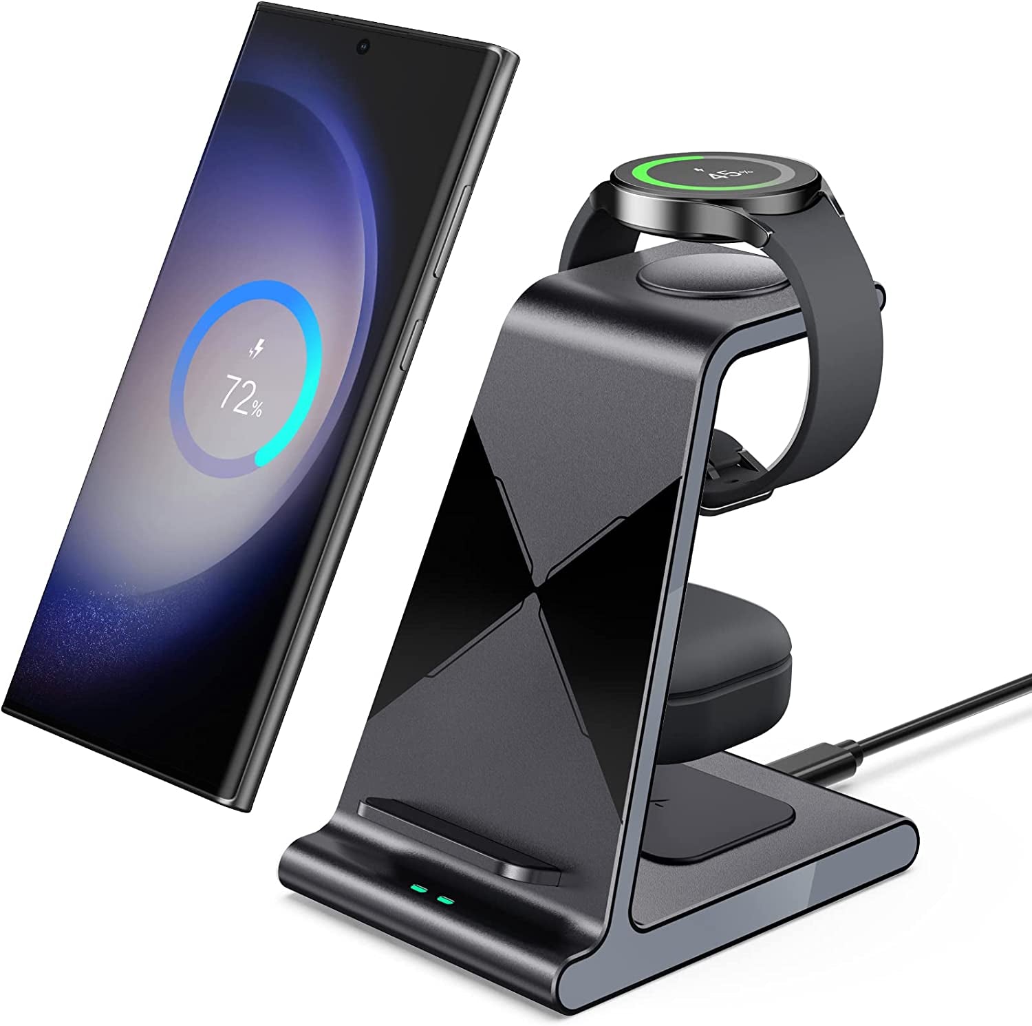 Wireless Charger for Samsung, Charging Station 3 in 1 Compatible with Samsung Galaxy S23 Ultra/S23+/S23/S22 Ultra/S22+/S22/Note 20/Z Fold 4/Z Flip 4, for Galaxy Watch 5 Pro/5/4, Galaxy Buds 2 Pro/Pro  Shenzhen Xuanfeng Innovations Technology Co., Ltd. Grey  