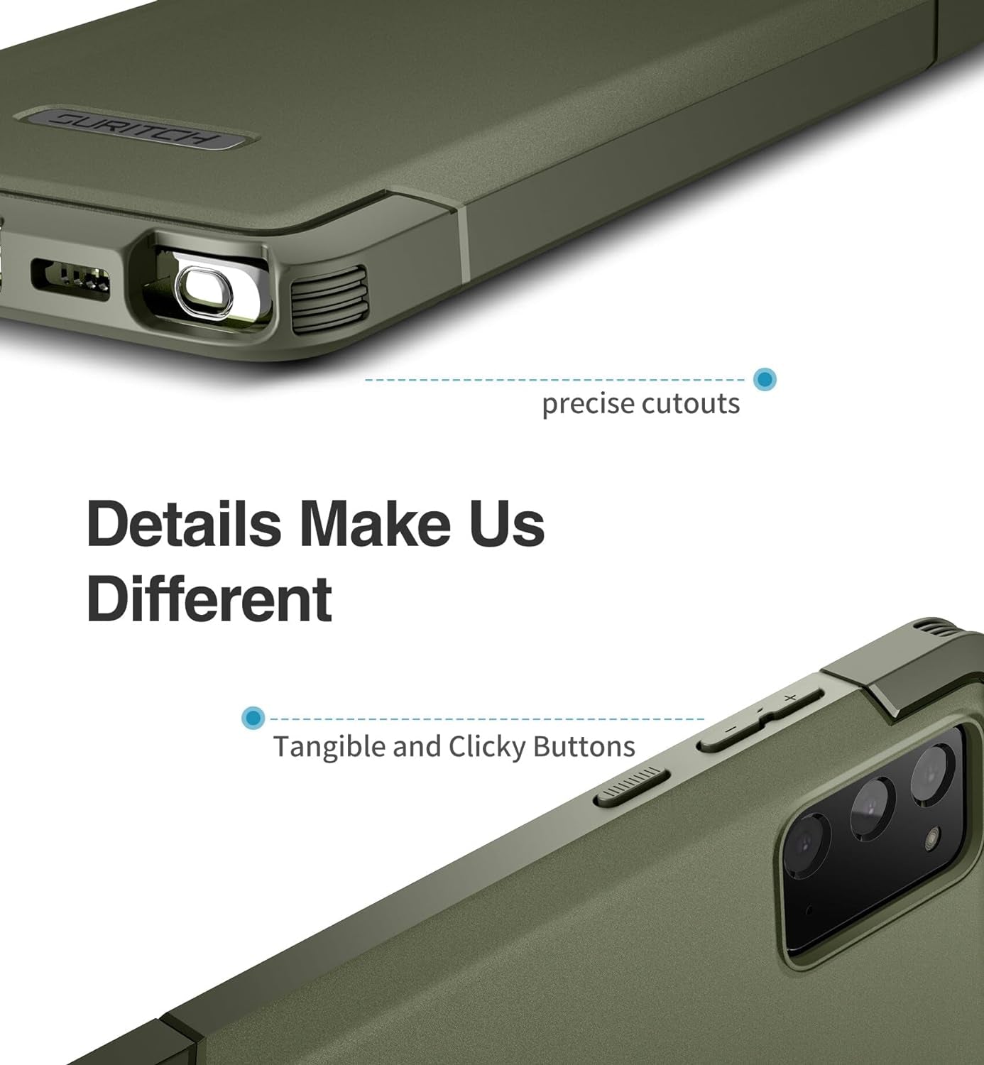 SURITCH for Samsung Galaxy Note 20 Case (Only) 6.7-Inch, [2 Front Frames][Built-In Screen Protector] Full Body Protective Rugged Heavy Duty Shockproof Phone Cover -(Green)  SURITCH   