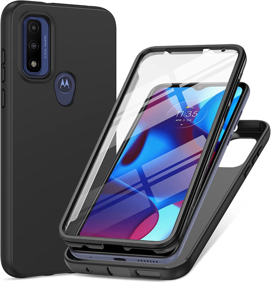 PUJUE for Motorola Moto-G Pure Phone Case: G Play 2023 | G Power 2022 Silicone Matte Case 360 Full Protection - Rugged Bumper Durable Shockproof Drop Protective TPU Cell Phone Cover Woman Men (Black)  PUJUE   