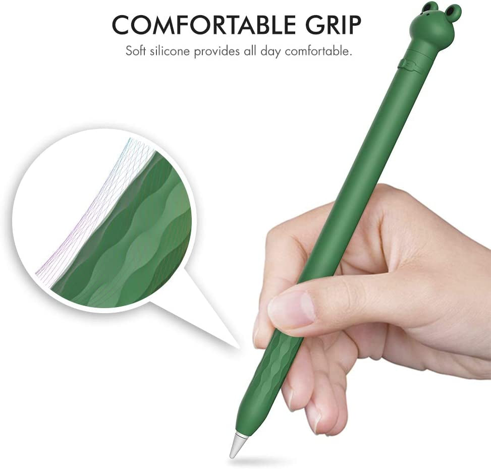 Ahastyle Case for Apple Pencil 1St Gen, Cute Cartoon Soft Silicone Sleeve Cover Accessories Compatible with Apple Pencil 1St Generation(Green Frog)  AHASTYLE   