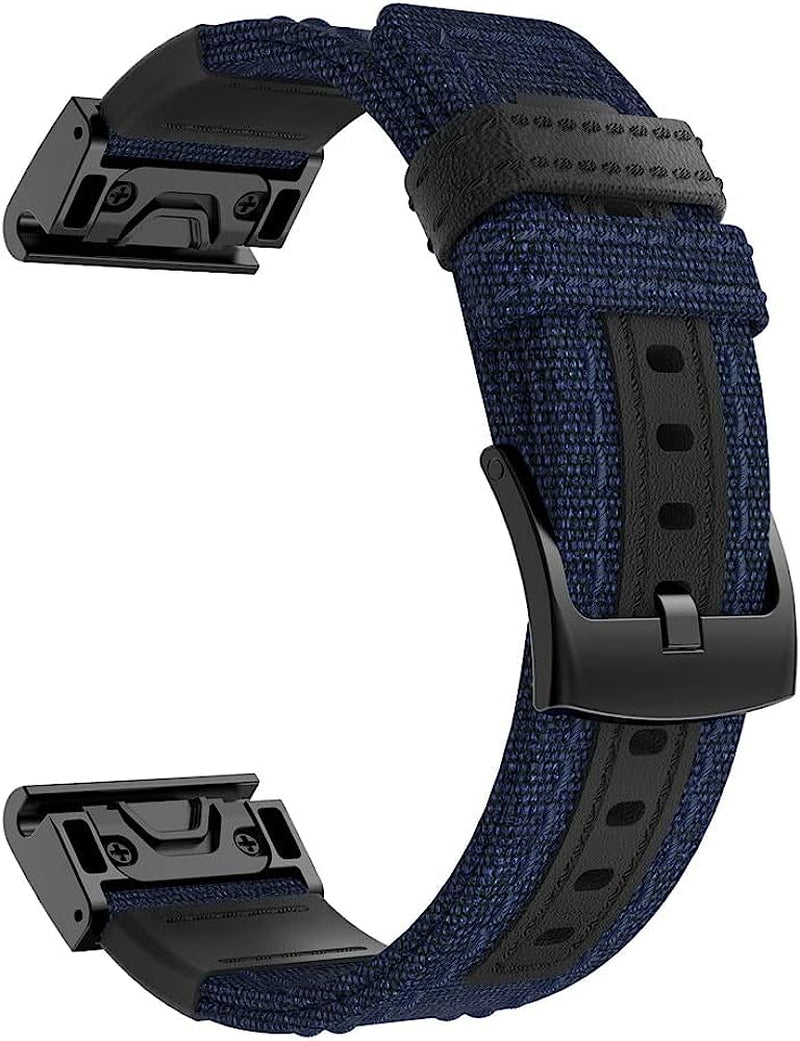 IOTUP Watch Strap 22 26Mm Quick Fit Smart Watch Band for Garmin Fenix 6 6X Pro 5X 5 plus 3 HR Canvas Wristband/Garmin Fenix Fenix 7X 7  IOTUP Blue For Mk1/MK2 