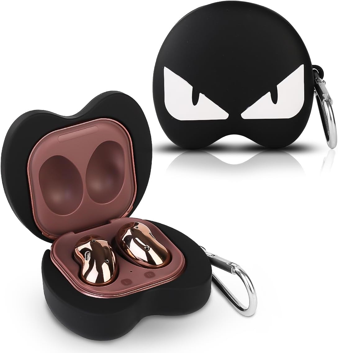 Suublg Silicone Earbuds Case Protective Cover with Keychain for Samsung Galaxy Buds2 Pro Earbuds(2022) /Galaxy Buds 2 (2021) /Galaxy Buds Pro (2021) /Galaxy Buds Live Earphones(2020)  Suublg AngryWhite  