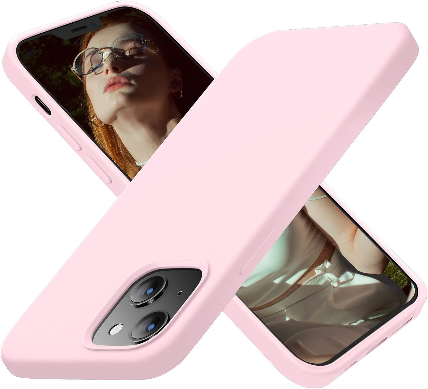 Cordking Designed for Iphone 13 Case, Iphone 14 Case, Silicone Ultra Slim Shockproof Protective Phone Case with [Soft Anti-Scratch Microfiber Lining], 6.1 Inch, Chalk Pink  Cordking Chalk Pink  