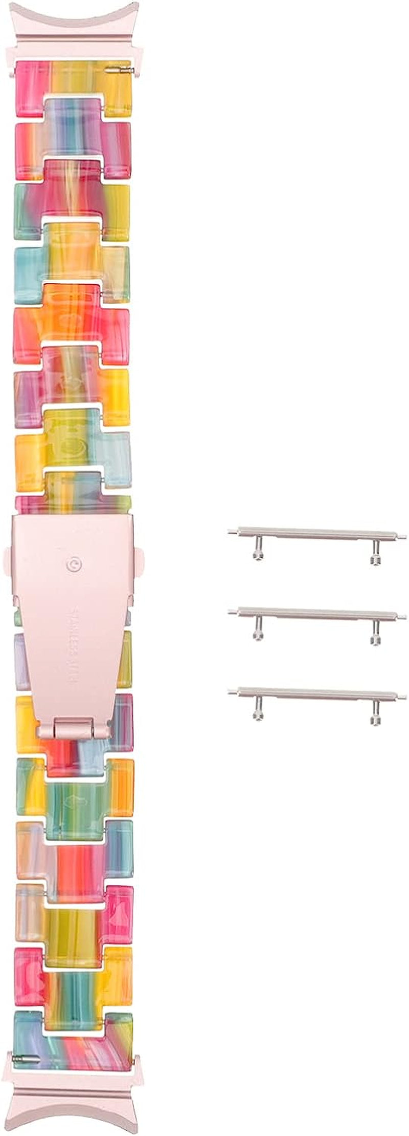 Sosoport Stainless Steel Watch Band Seamless Watch Belt Stainless Watchband Anti- Slip Watch Band Compatible for Watch4  Sosoport Colorful  