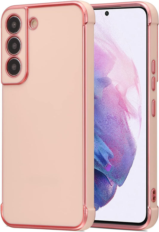 RALEAVO for Samsung Galaxy S21 5G Case Luxury Plating Edge Case Cover Slim Lightweight Glossy Bling Phone Case Soft TPU Shockproof Bumper Case Electroplated Case,Pink  RALEAVO   