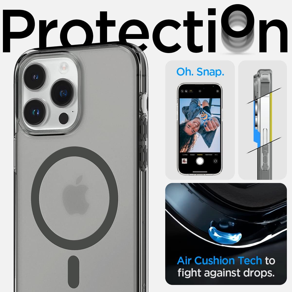Spigen Ultra Hybrid (Magfit) [Anti-Yellowing Technology] Designed for Iphone 14 Pro Max Case (2022) - Frost Black  Spigen   