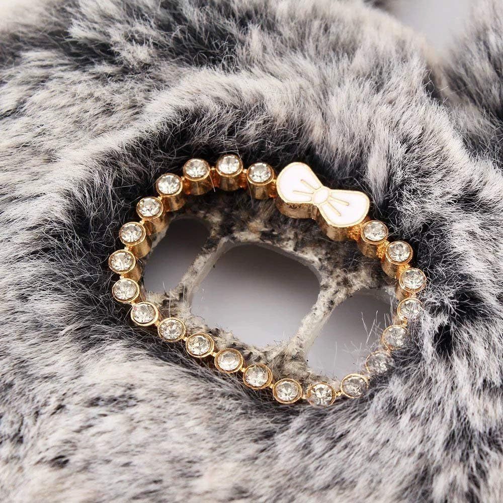 LG V40 Thinq Case, LG V40 Case,Lovely Warm Handmade Bunny Furry Luxury Bling Crystal Rhinestone Soft Beaver Rex Rabbit Ear Fur Case for LG V40 (Pink)  YuXia   