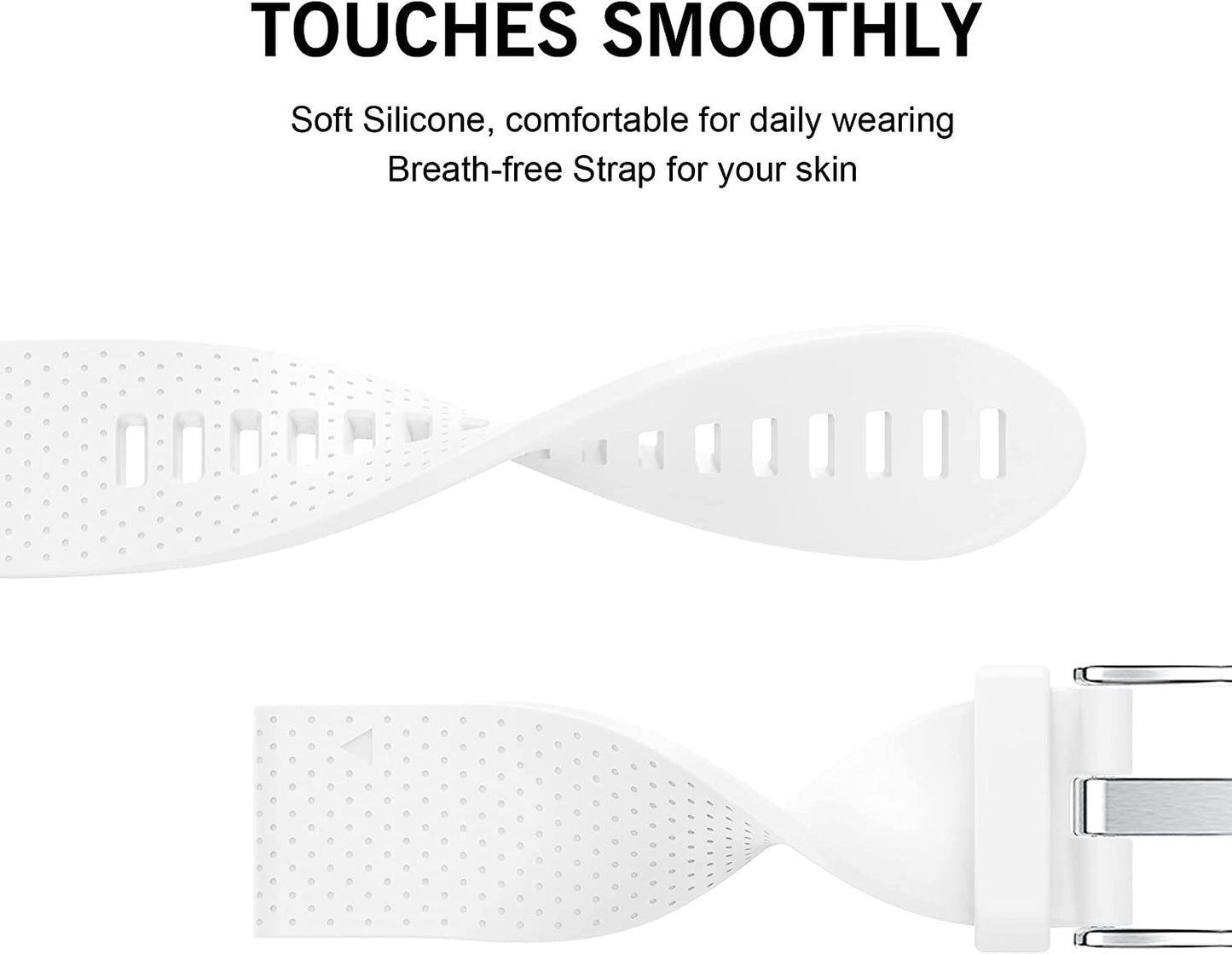 Notocity Compatible Fenix 5S Watch Band Fenix 6S Quickfit Soft Silicone Replacement Strap for Fenix 5S Plus/Fenix 6S Pro/Fenix 7S/D2 Delta S Smartwatch(Silver Buckle-White)  NotoCity   
