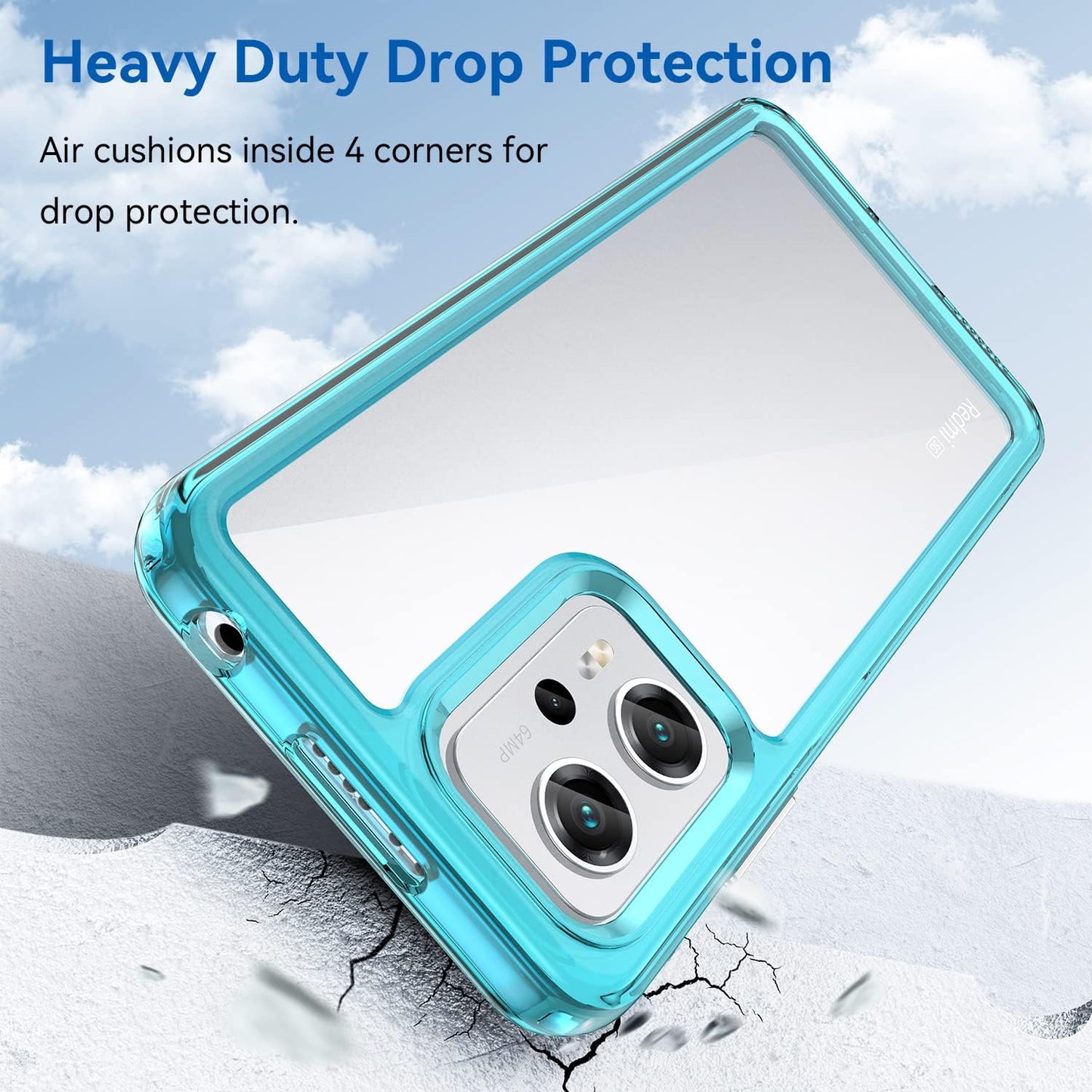 DFTCVBN Phone Case for Redmi Note 11T Pro+/Redmi Note 11T Pro Plus/Redmi K50I/X4 GT Case with Screen Protector, Soft Bumper with Clear Crystal PC Hard Back Cover Cases for Xiaomi Poco X4 GT Clear Blue  DFTCVBN   
