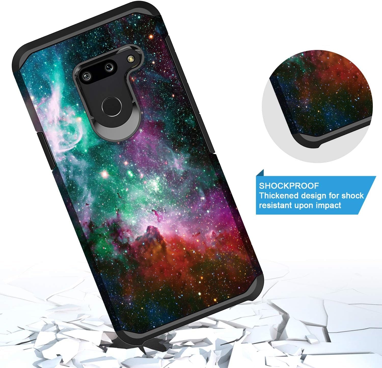 GORGCASE Phone Case Compatible for LG G8 Thinq Case, LG G8 2019 Slim Thin Fashion Design Classy Hard Pc TPU Bumper Cute Dual Layer Shock-Proof Man Girl Women Armor Drop Protective Cover Galaxy Star  GORGCASE   