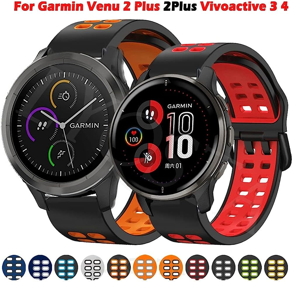 RAYESS 20/22Mm Smart Watch Bands for Garmin Vivoactive 3 4 Venu SQ 2 plus 2Plus Venu2 plus Silicone Strap Watchband Forerunner 245 745  RAYESS   