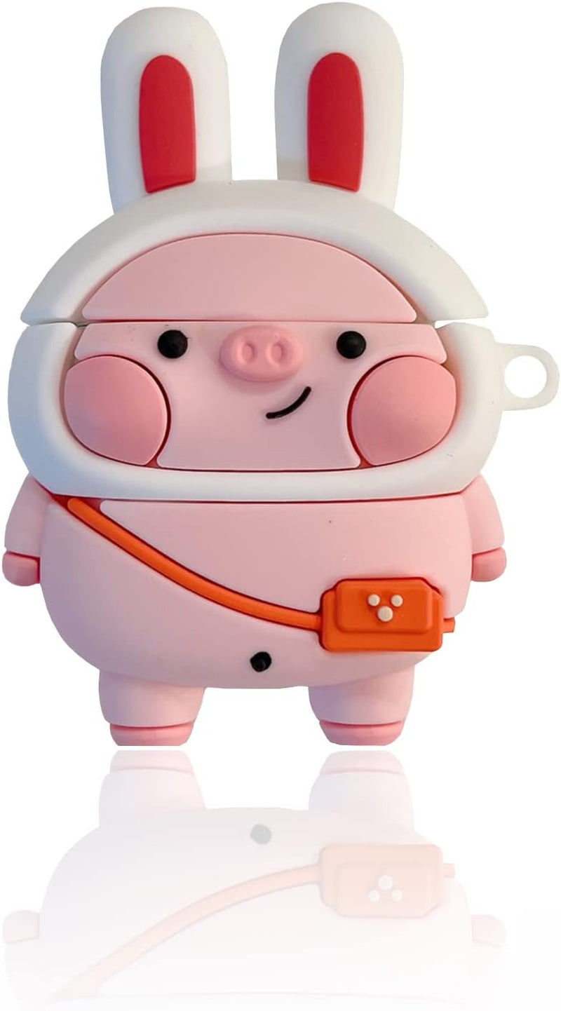 YAKVOOK for Airpod 2/1 Cover Case,Cute 3D Cartoon Panda Airpods 2Nd Generation Cover Kawaii Soft Silicone Protective Cover with Keychain Shockproof Charging Case for Airpods 1&2 for Girls Women  Yatchen Pig Bunny AirPods 3 