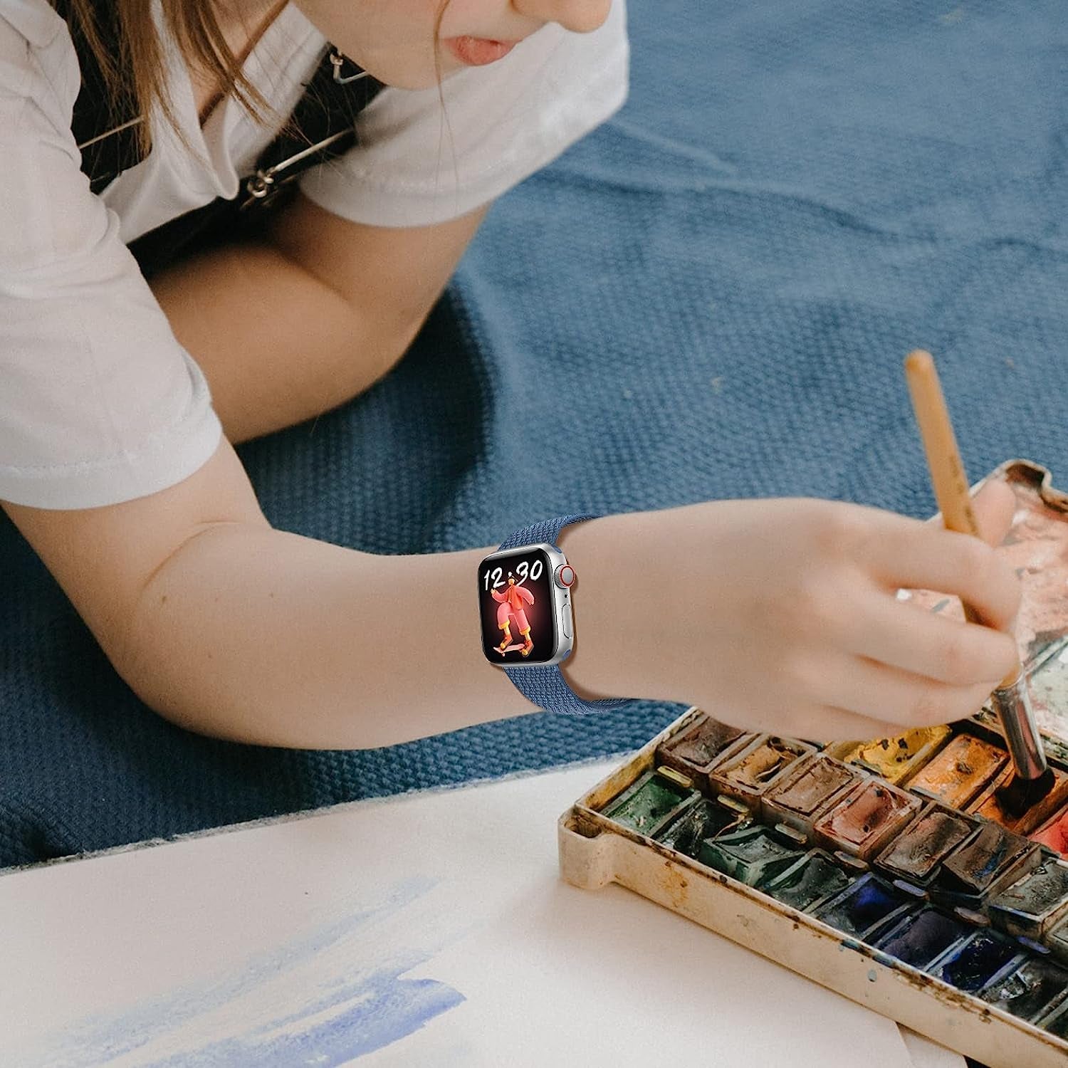 Asondig Compatible for Kids Apple Watch Band 3 Packs Nylon Sport Rainbow Band Replacement Boy Girl Loop Velcro Strap Soft Breathable Wristband for Apple Series 8/7/6/5/4/3/2/1/SE 38/40/41Mm&42/44/45Mm  Asondig   