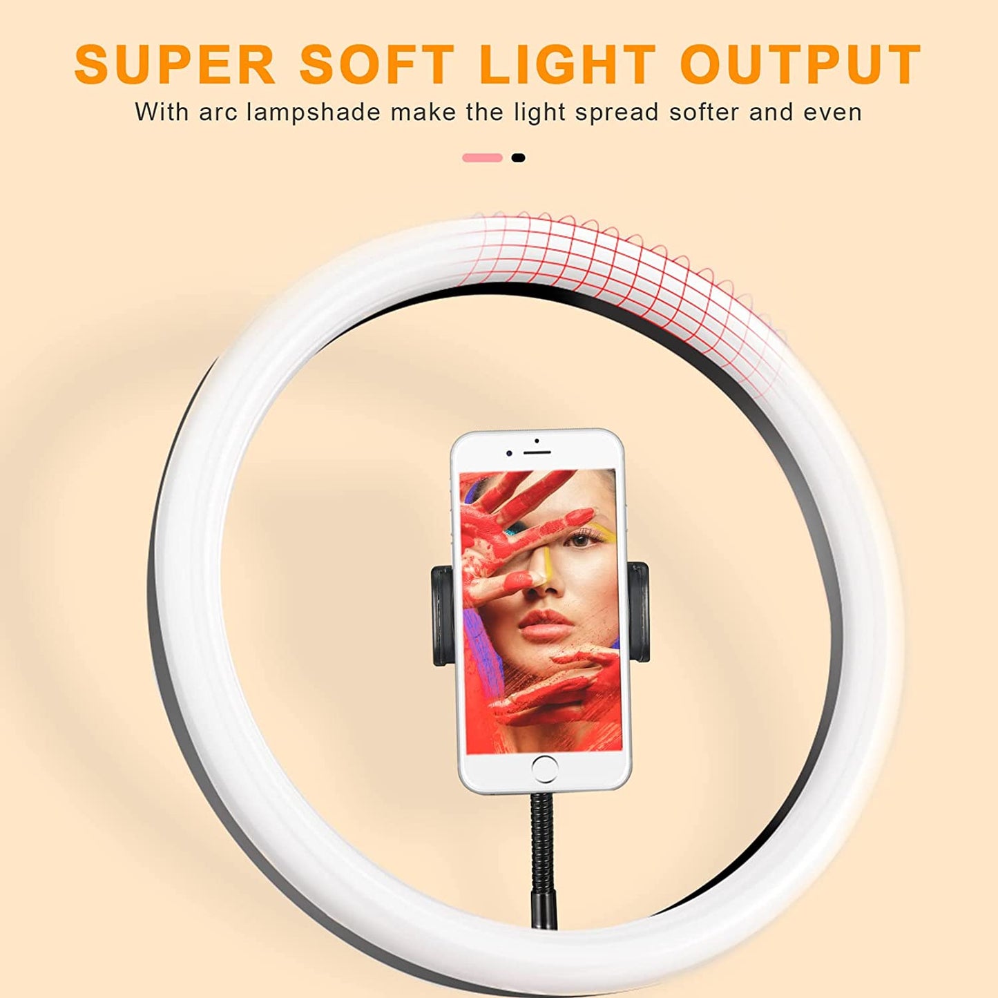 Godox LR120 12" LED Ring Light with Desktop Stand & Phone Holder,3000K-6000K Dimmable Selfie Ring Light,Usb Powered Conference Light for Vlogs,Youtube,Tiktok,Live Stream,Makeup,Photography (Black)  GODOX   