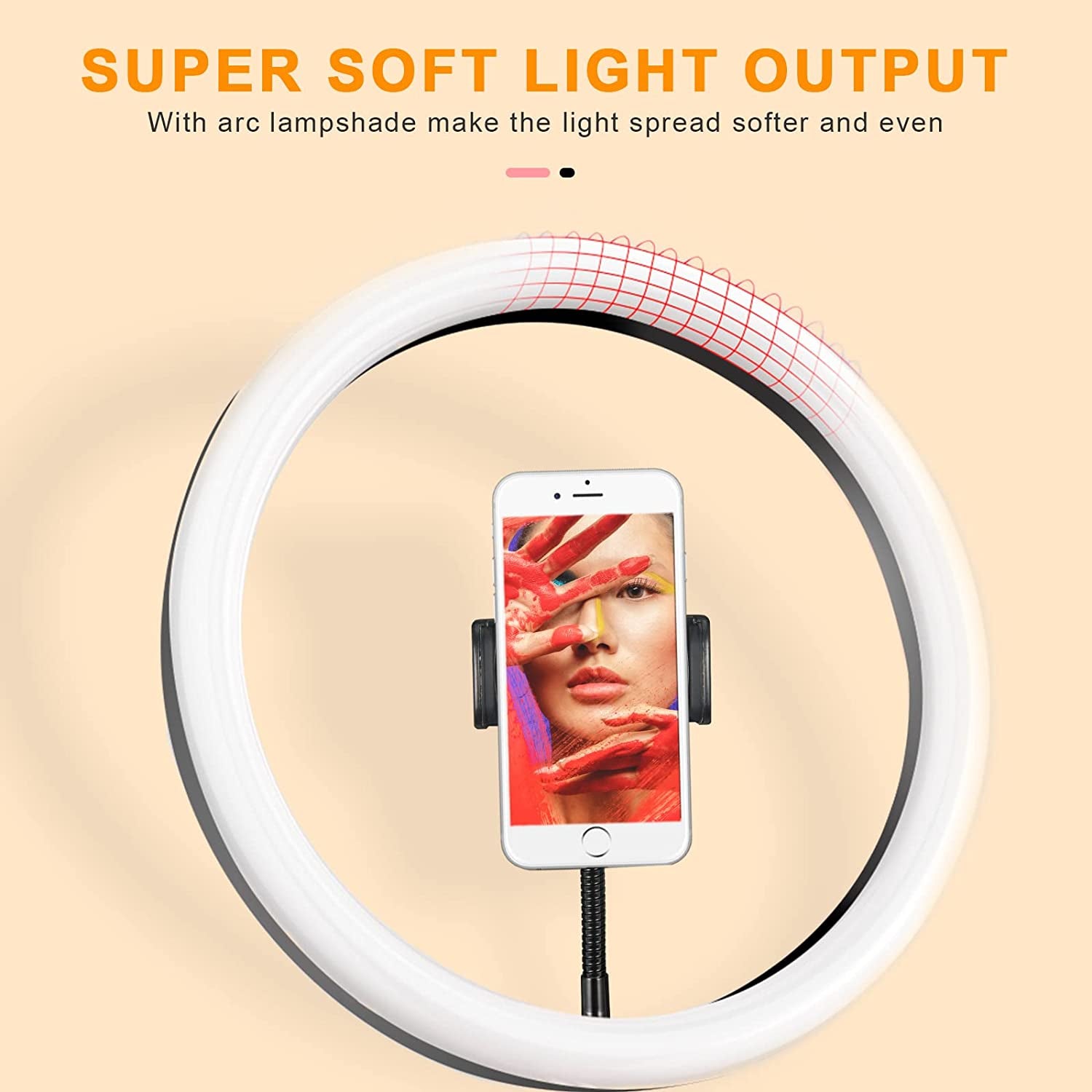 Godox LR120 12" LED Ring Light with Desktop Stand & Phone Holder,3000K-6000K Dimmable Selfie Ring Light,Usb Powered Conference Light for Vlogs,Youtube,Tiktok,Live Stream,Makeup,Photography (Black)  GODOX   