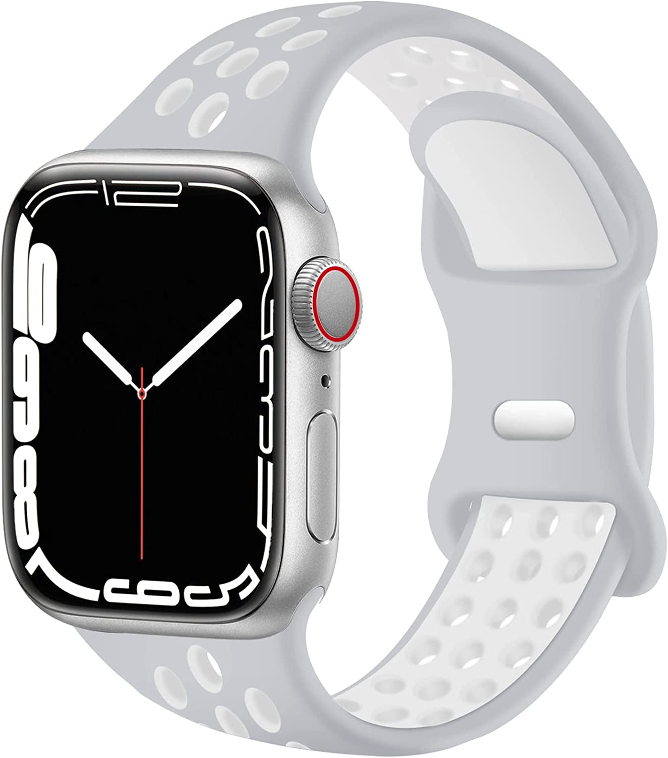 SVISVIPA Sport Bands Compatible for Apple Watch Bands 49Mm 45Mm 44Mm 42Mm 41Mm 40Mm 38Mm,Breathable Soft Silicone Sport Women Men Replacement Strap Compatible with Iwatch Ultra & SE & Series 8/7/6/5/4/3/2/1  SVISVIPA Platinum White 42mm/44mm/45mm/49mm 