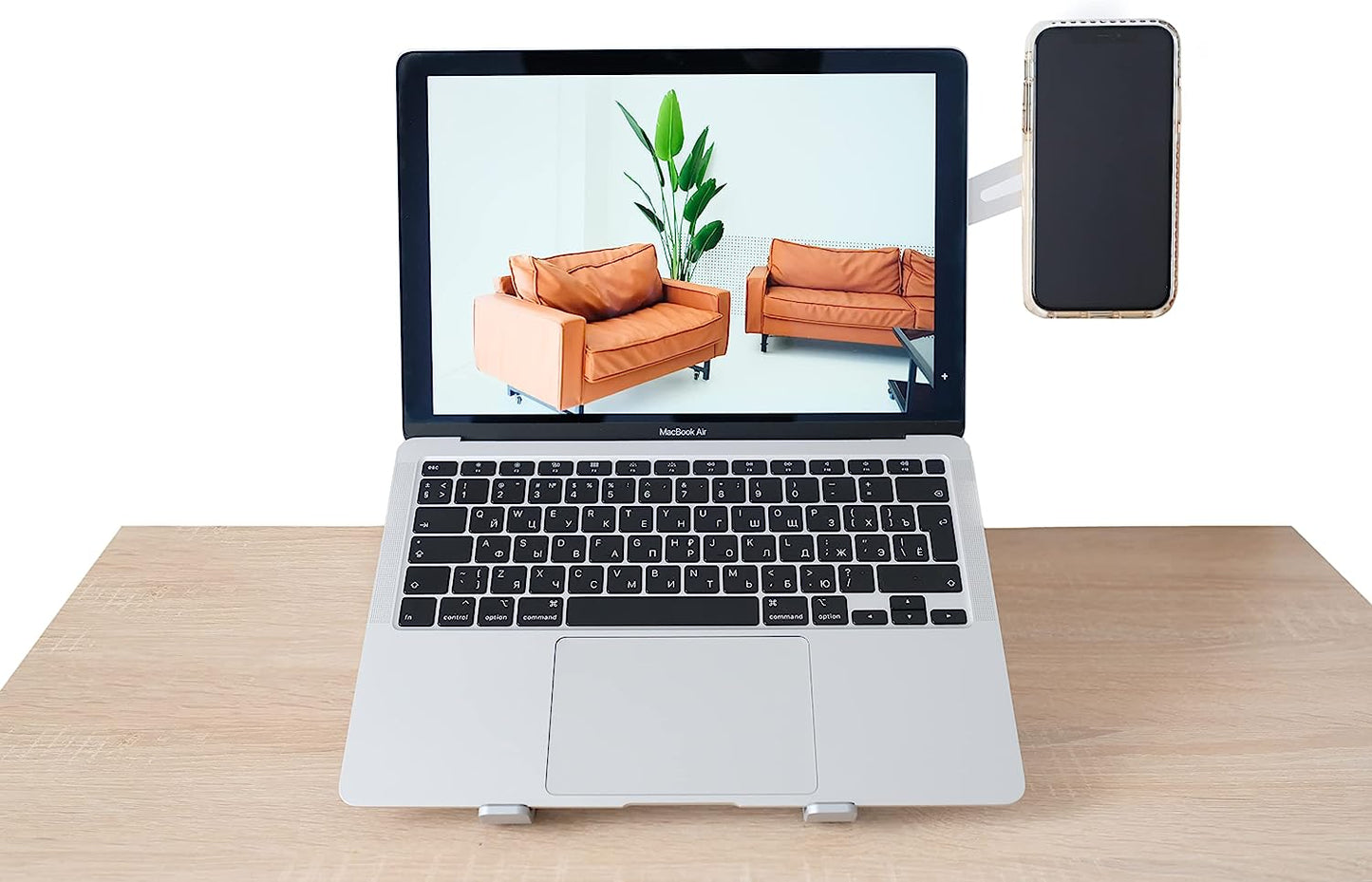 Pack of 2 Aliminum Laptop Stand and Phone Magnetic Portable 7-Level Height Adjustable , Ergonomic Foldable Computer with Phone Holder Compatible with 10-15.6''Laptops and Tablets (Silver) Magnet  generic   