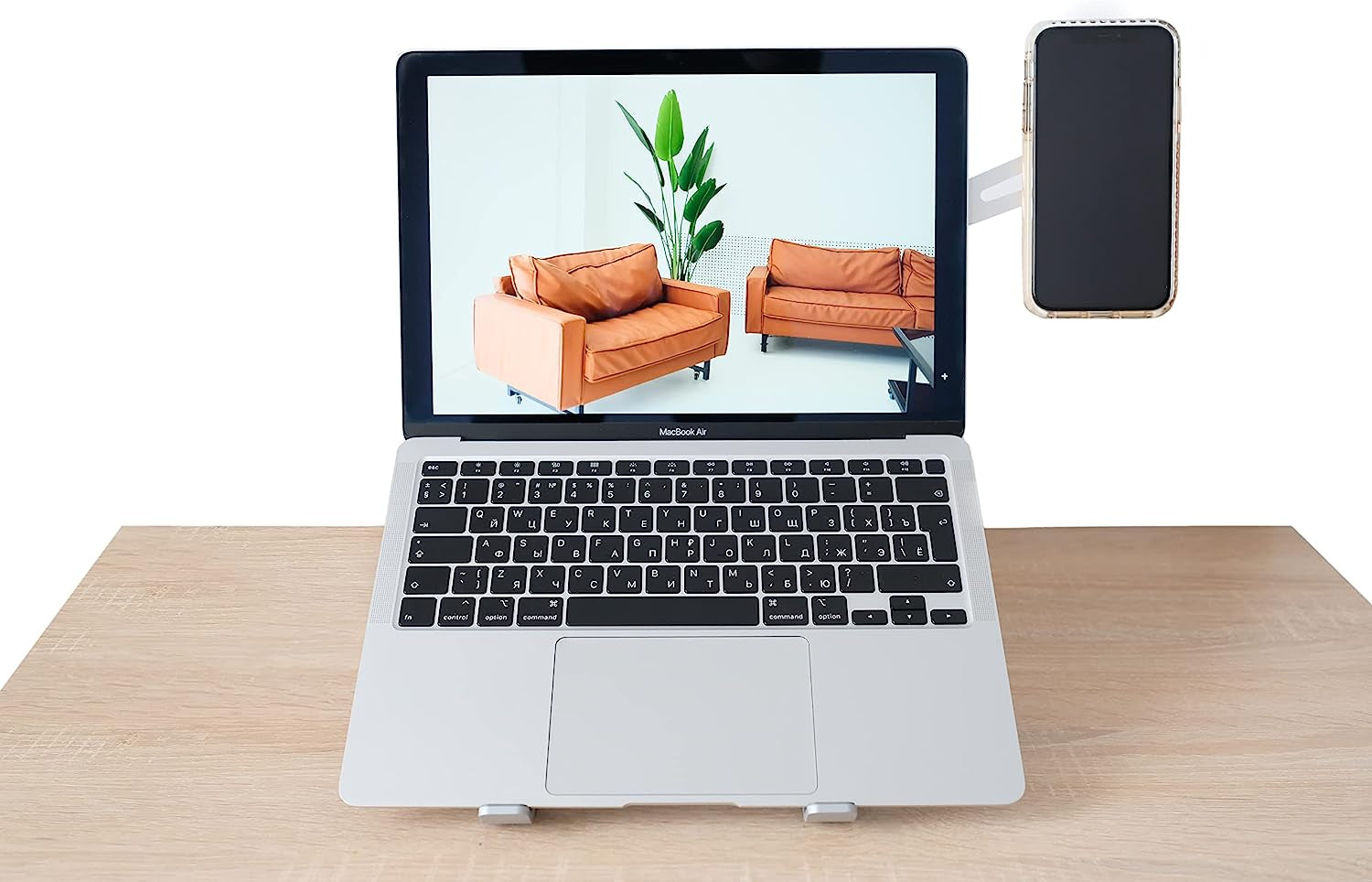 Pack of 2 Aliminum Laptop Stand and Phone Magnetic Portable 7-Level Height Adjustable , Ergonomic Foldable Computer with Phone Holder Compatible with 10-15.6''Laptops and Tablets (Silver) Magnet  generic   