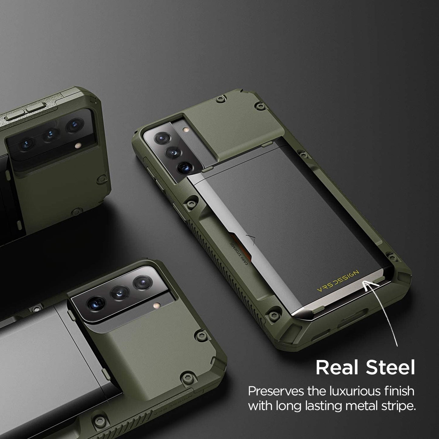 VRS DESIGN Damda Glide Pro Phone Case Compatible with Galaxy S21 plus 6.7 Inch (2021) Green  VRS Design   