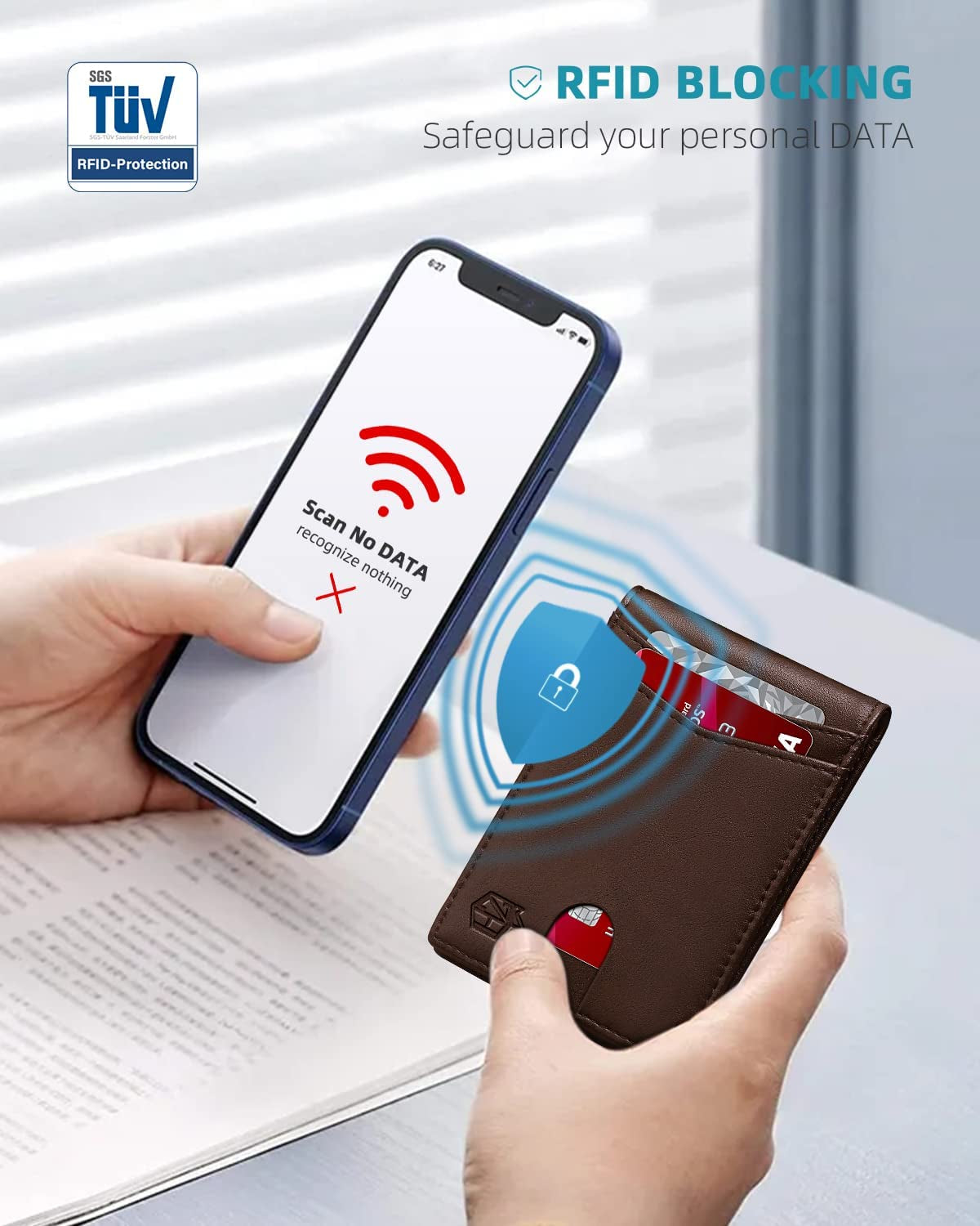 Zitahli Slim Wallet with Air Tag Holder, 12 Slots Vegan Leather Wallet with RFID Protection  Zitahli   