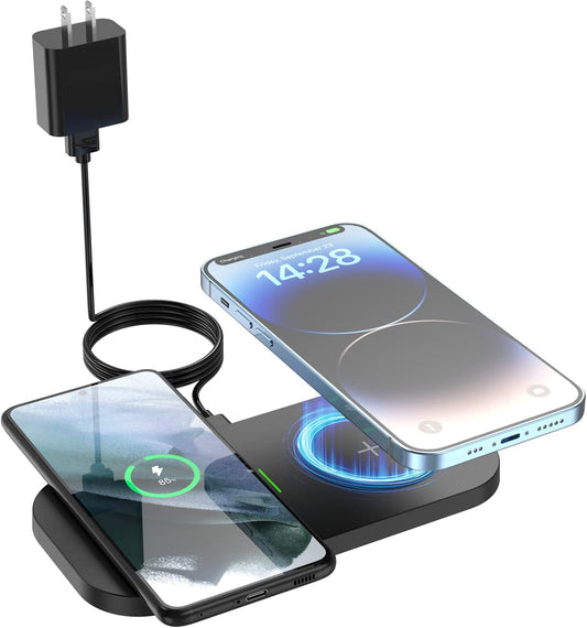 Wireless Charging Pad, Joygeek Dual Wireless Charger for Iphone 14 Plus/14 Pro/14/13 Pro Max/Pro/Mini/12,Airpods 3/2,Wireless Phone Charger for Samsung S22/S21,24W Fast Wireless Charger（Black）  Shenzhen Yifeng Intelligent Technology Co., Ltd.   