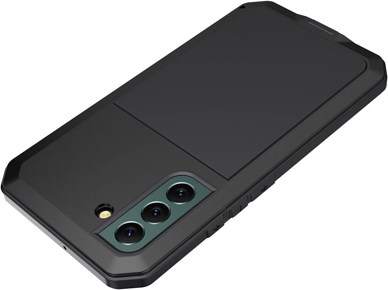 Galaxy S22 Case,Marrkey Full Body Protective Cover Heavy Duty Shockproof [Tough Armour] Aluminum Alloy Metal Case with Silicone Built-In Screen Protector for Samsung Galaxy S22 6.1" - Black  Marrkey   
