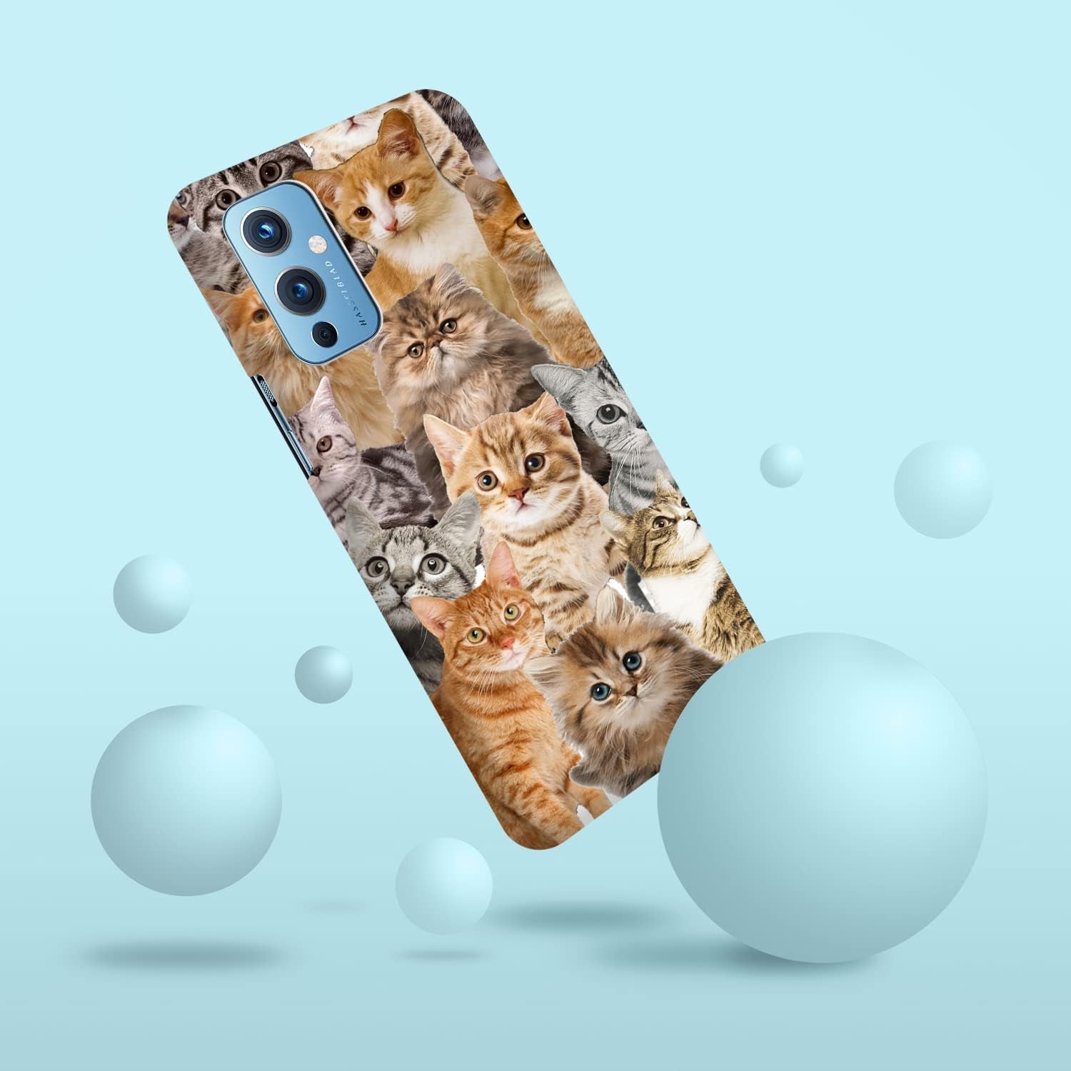 Glisten - Oneplus 9 Case, Oneplus 9 5G Case, 1+ 9 5G Case - Cat Collage Design Printed Slim & Sleek Cute Plastic Hard Snap on Protective Designer Back Phone Case/Cover for Oneplus 9 5G.  Glisten   