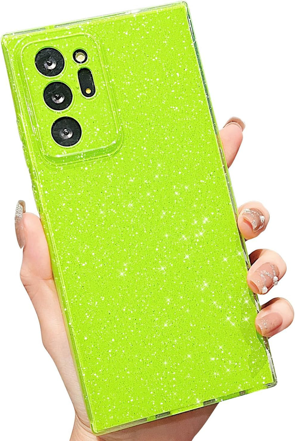 MINSCOSE Compatible with Samsung Galaxy Note 20 Ultra 5G Case,Cute Bling Glitter Thin Slim Shockproof TPU Sparkly Cover for Women Girl for Galaxy Note 20 Ultra 6.9 Inch-Mint Green  MINSCOSE Neon Green Samsung Galaxy Note 20 Ultra 5G,6.9 Inch 