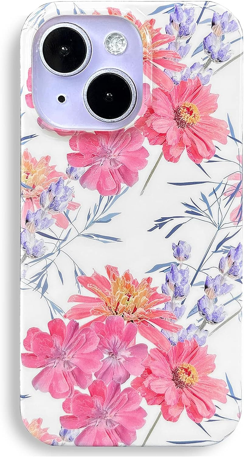 J.West Compatible with Iphone 14 plus Phone Case 6.7",Luxury Bling Soft Cover for Women Girl Cute Laser Glitter Love-Heart Plating Clear Back Cover Protection Bumper Silicone Shockproof Phone Case  J.west Purple Pink  