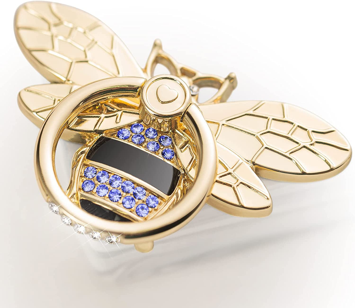 Phone Ring Holder with Crystal, Allengel Bee Phone Ring Grip Finger Kickstand, Gold Black  Allengel gold black blue  