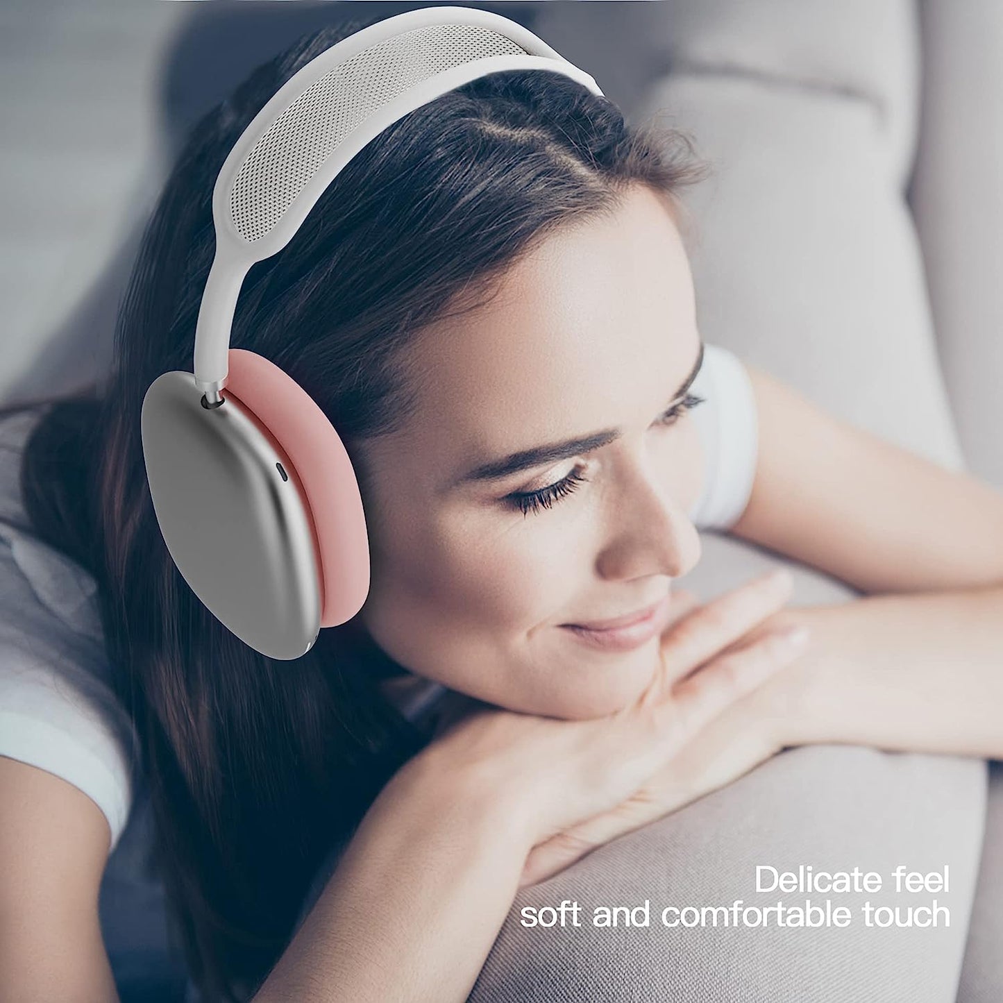 AWINNER Ear Pad Case Compatible for Airpods Max,Washable Soft Silicone Protective Frame Full Cover for Airpods Max (Pink)  AWINNER   