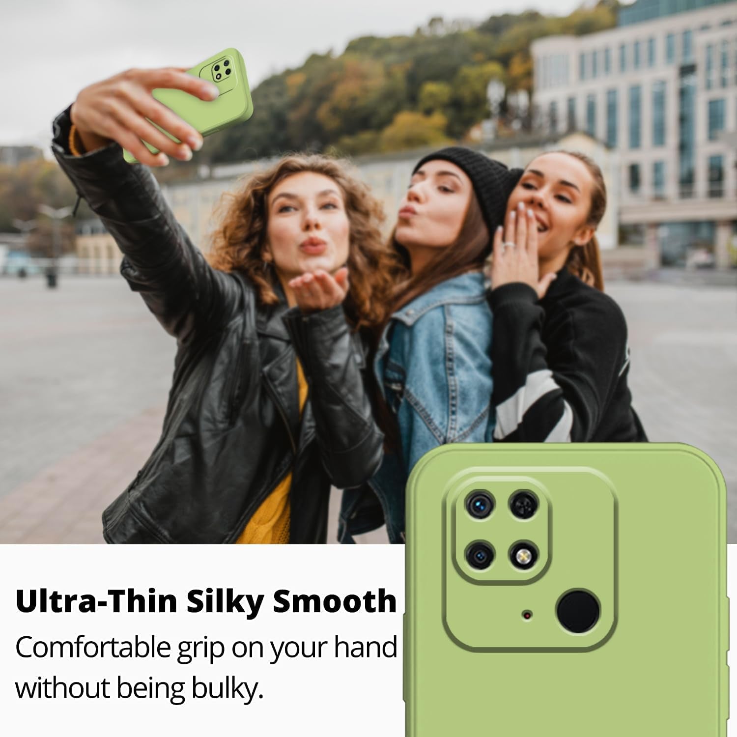 Tiwinxing Compatible with Xiaomi Redmi 10C Case Silicone Ultra Slim TPU Cases Shockproof Anti-Scratch Xiaomi Redmi 10C Phone Case Square Edges Protective Case (Green)  Tiwinxing   