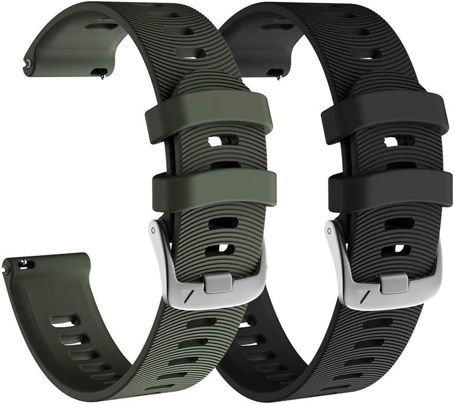 Notocity for Garmin Forerunner 245 Band Forerunner 55 Band, 20Mm Replacement Band for Galaxy Watch 5/5 Pro Galaxy Watch 4 Vivoactive 3 Forerunner 645/245 Music Band  NotoCity black and army green  