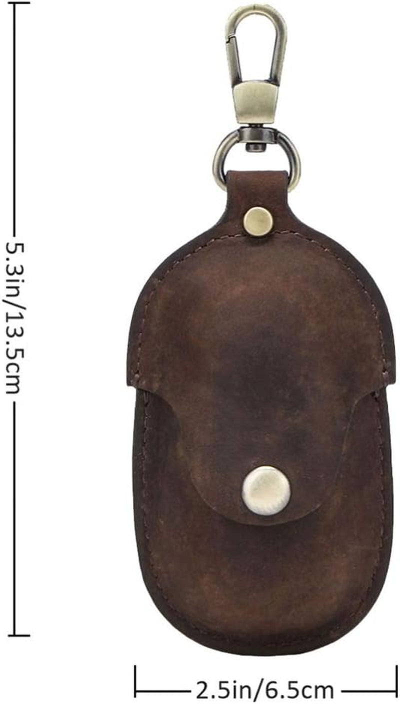 Compatible for Samsung Galaxy Buds Case Leather Shockproof Protective Earbuds Case with Stainless Keychain - Coffee  UKCOCO   