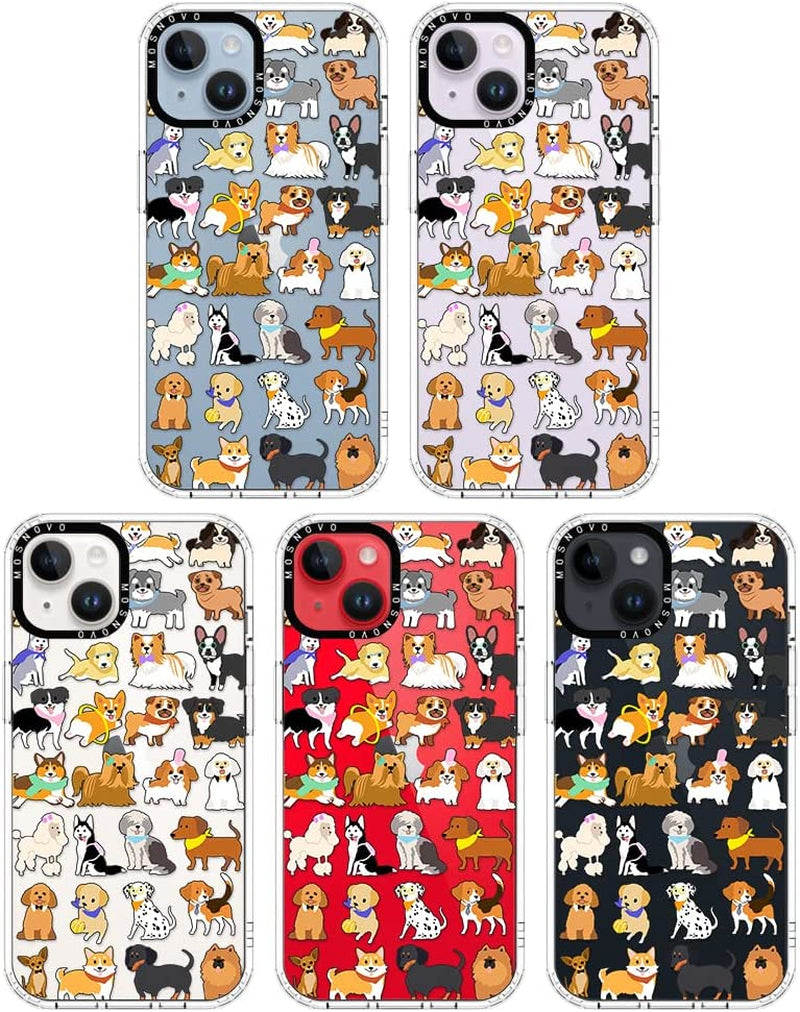 MOSNOVO Compatible with Iphone 14 Case, [Buffertech 6.6 Ft Drop Impact] [Anti Peel off Tech] Clear TPU Bumper Phone Case Cover with Cute Dog Designed for Iphone 14 6.1"  MOSNOVO   