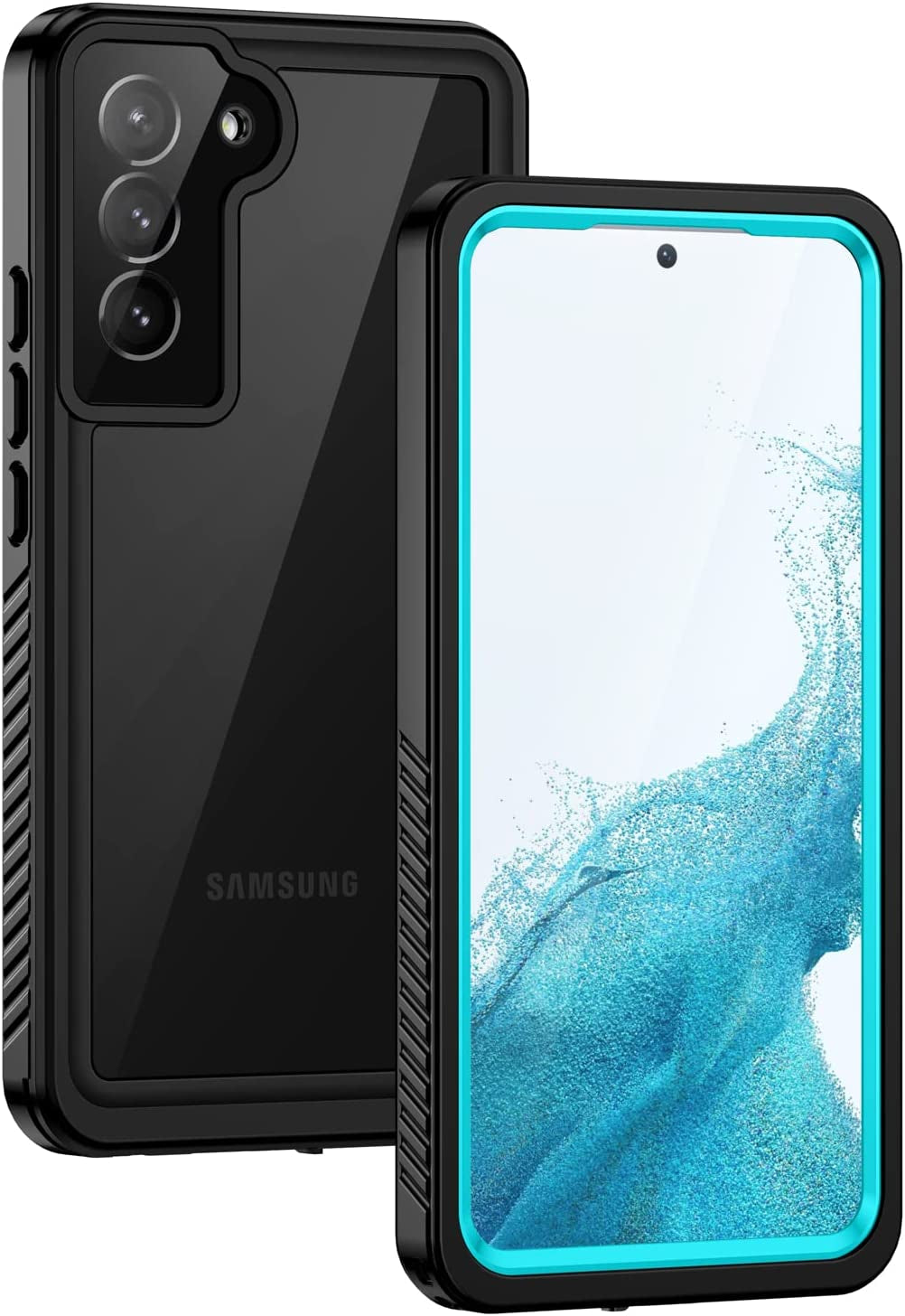 Lanhiem Samsung Galaxy S22 Case, IP68 Waterproof Dustproof, Built-In Screen Protector, Rugged Full Body Shockproof Protective Cover for Galaxy S22 5G 6.1 Inch, Black/Clear  Lanhiem Blue Samsung Galaxy S22 6.1" 