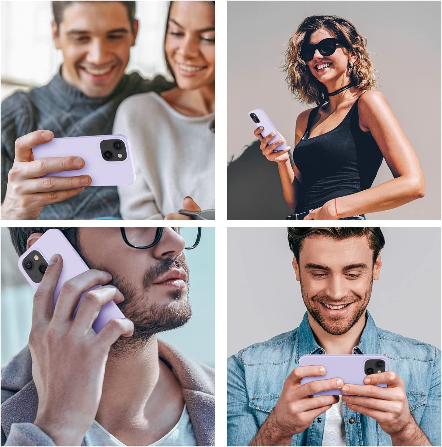 Cordking Designed for Iphone 13 Case, Iphone 14 Case, Silicone Ultra Slim Shockproof Protective Phone Case with [Soft Anti-Scratch Microfiber Lining], 6.1 Inch, Clove Purple  Cordking   