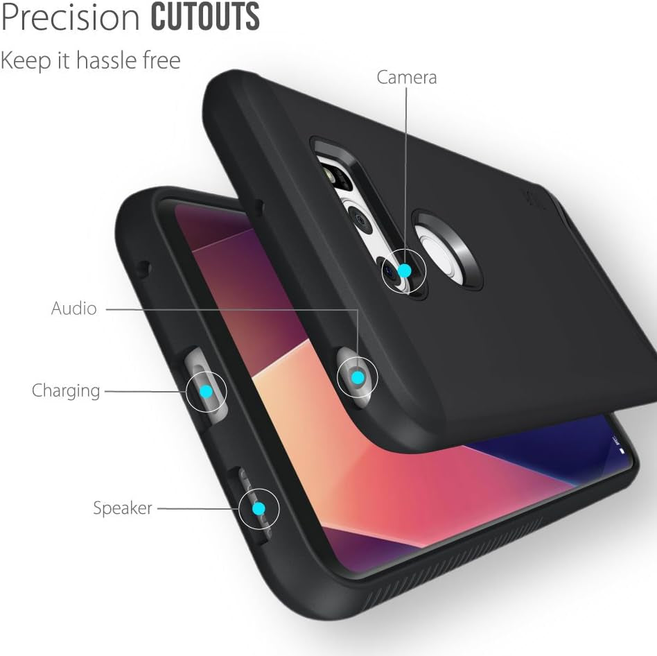 TUDIA Dualshield Designed for LG V30 Case/Lg V30+/LG V30S Case, [Merge] Heavy Duty Dual Layer Slim Case for LG V30/V30 Plus/V30S (Matte Black)  TUDIA   