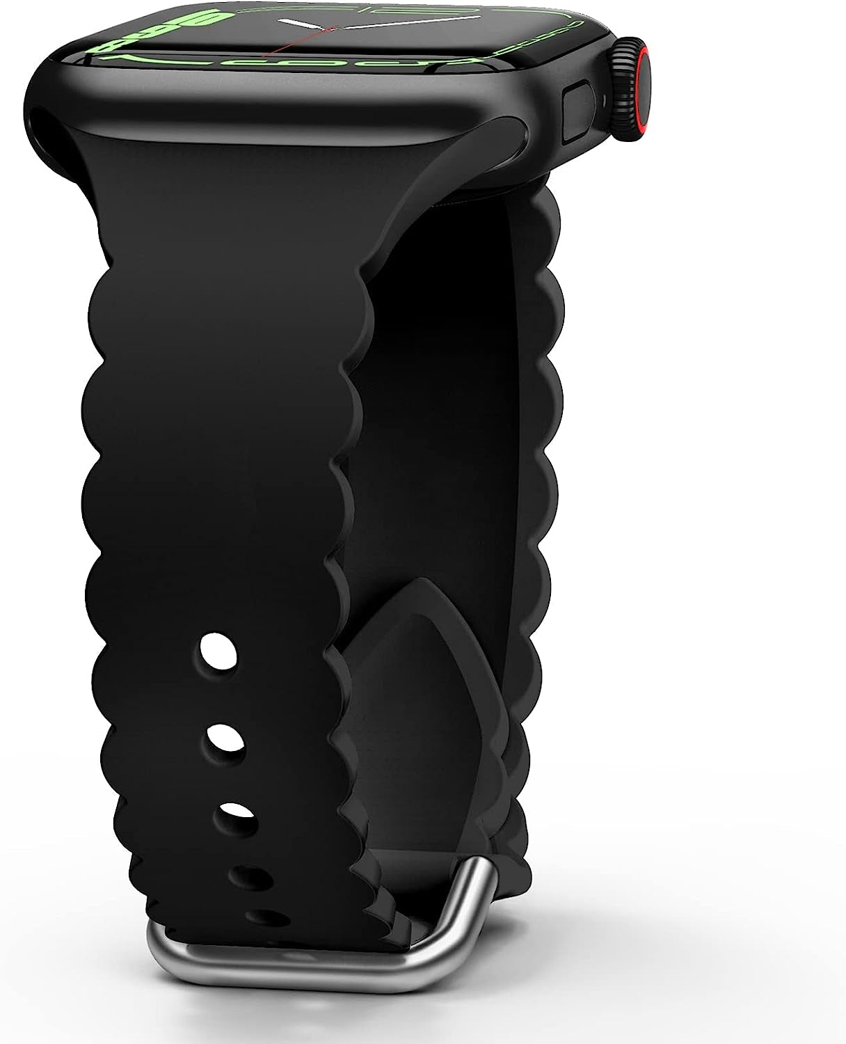 Sunnywoo Lace Silicone Band Compatible with Apple Watch Bands 38Mm 40Mm 41Mm 44Mm 42Mm 45Mm 49Mm, Women Soft Sport Strap Wristband Replacement for Iwatch Series Ultra 8 SE 7 6 5 4 3 2 1  Sunnywoo Black 38/40/41mm 