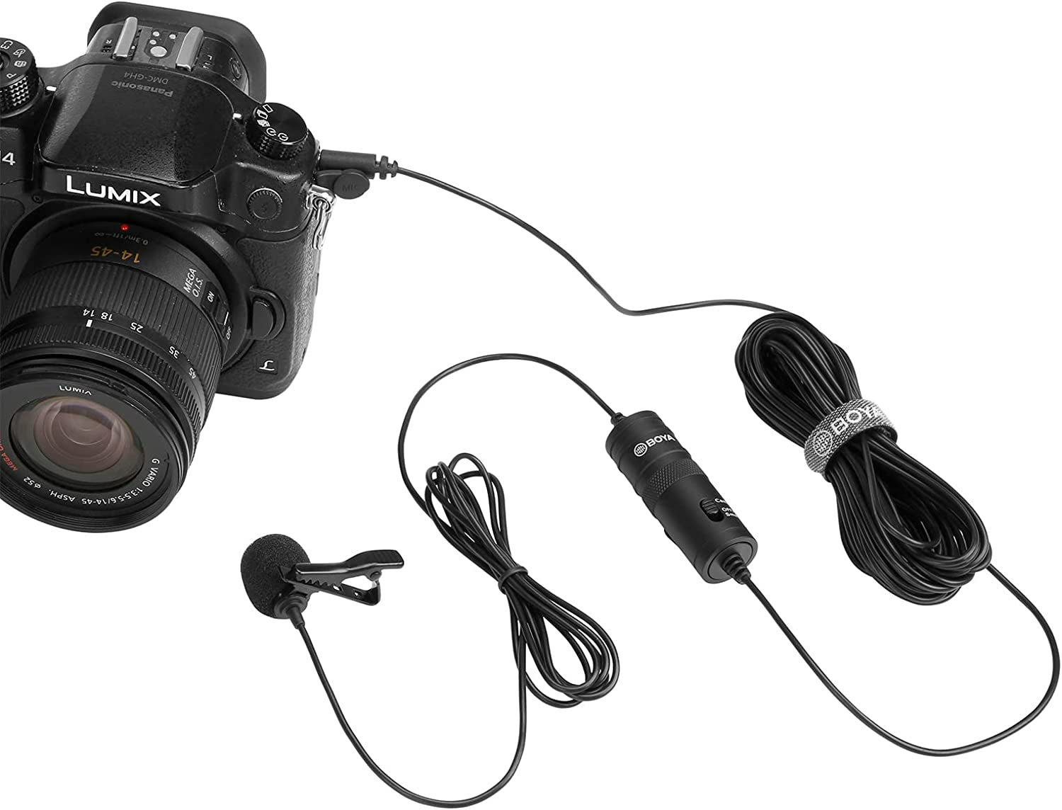 BOYA BY-M1 3.5Mm Electret Condenser Microphone with 1/4" Adapter for Smartphones Iphone DSLR Cameras PC  BOYA   