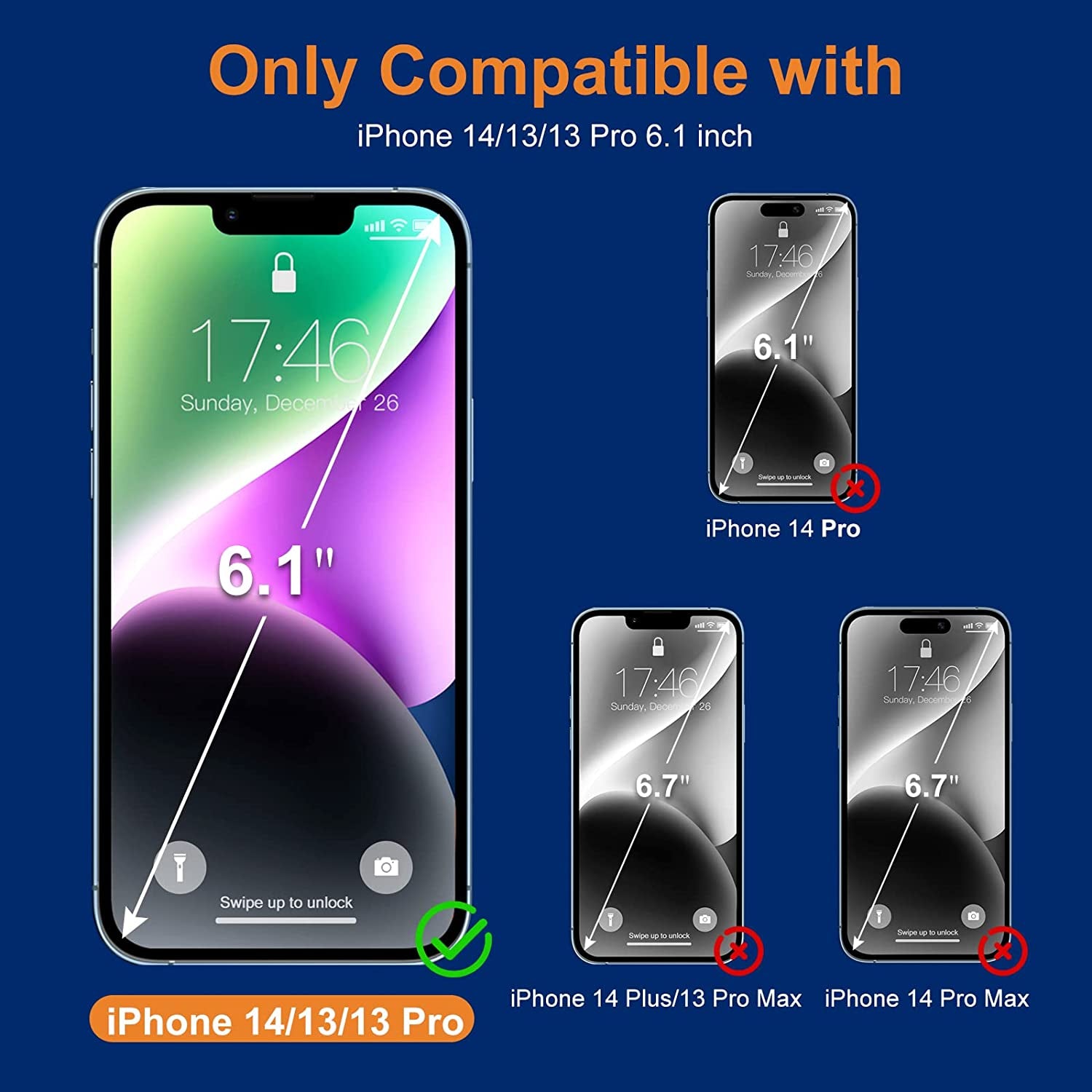 Degeyoyo 3+3 Pack Screen Protector Compatible with Iphone 14/13/Iphone 13 Pro 6.1 Inch with Camera Lens Protector, Screen Protector Tempered Glass, Ultra HD, Case Friendly, Easy Install  Degeyoyo   